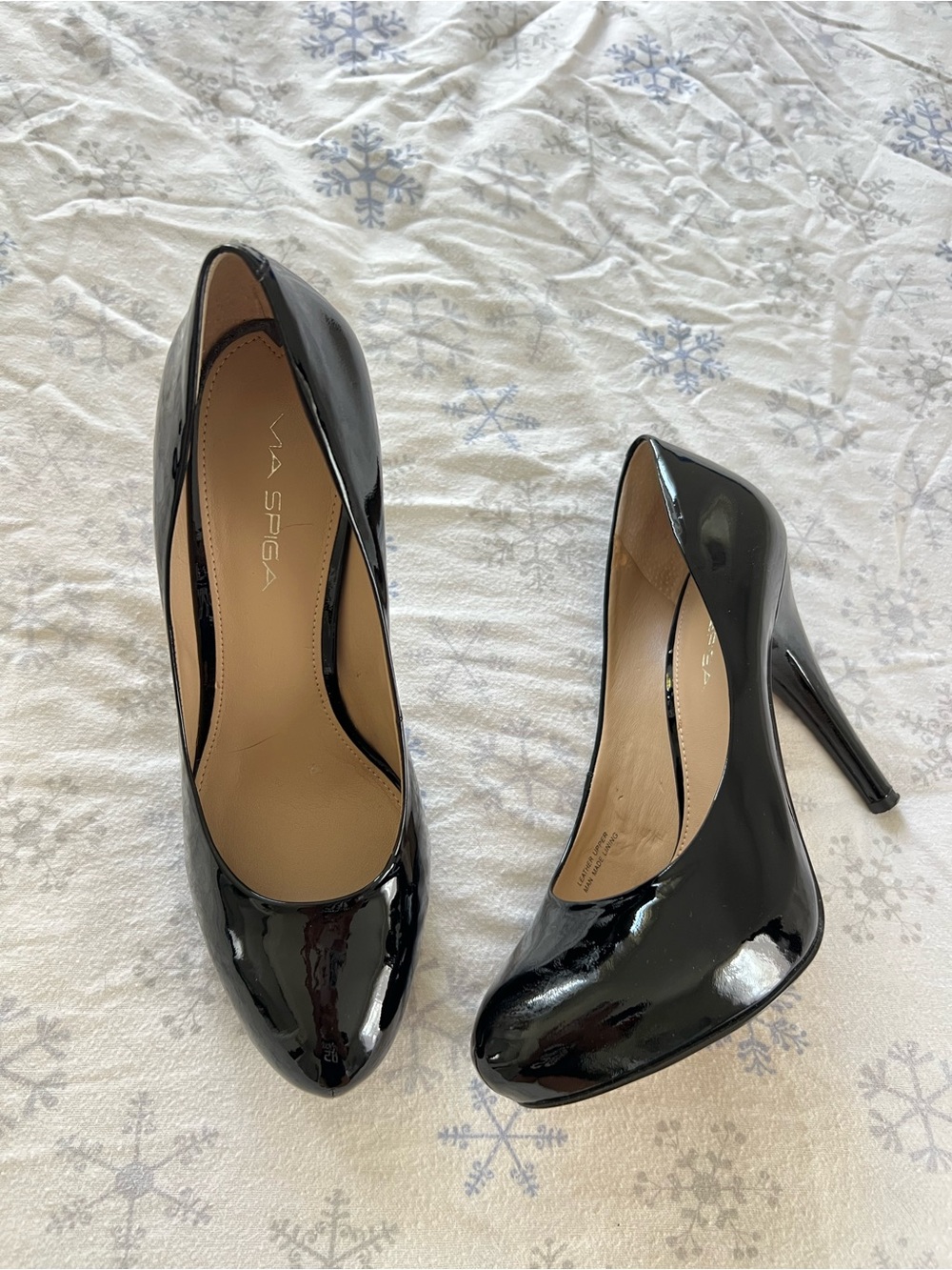 Via Spiga Black Patent High Heel Pumps